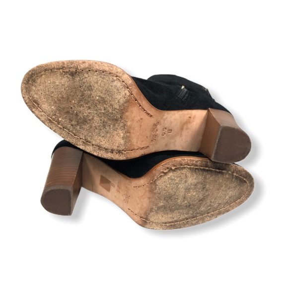 Black Suede Coach Beverly Heeled Boots Sz 6.5B - Picture 6 of 7